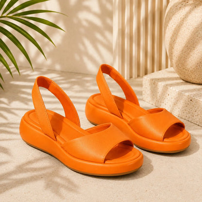 Slingback Flat Sandals Breathable Open Toe Elastic Strap