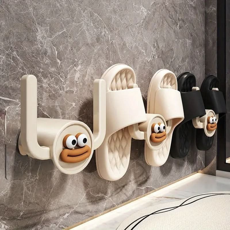 Slipper Holder Wall-Mounted Adhesive Open-Bottom Drainage
