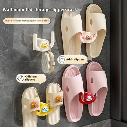 Slipper Holder Wall-Mounted Adhesive Open-Bottom Drainage