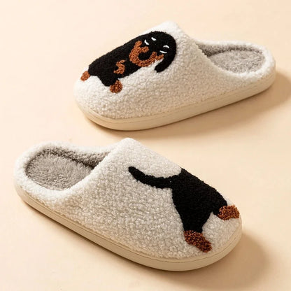 Slippers Cotton Dachshund Design Warm Indoor Comfort