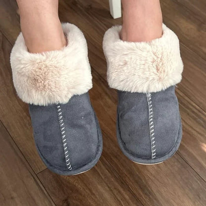 Slippers Vegan Faux Fur Upper Rubber Sole Indoor Outdoor Wear