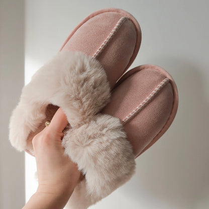 Slippers Vegan Faux Fur Upper Rubber Sole Indoor Outdoor Wear