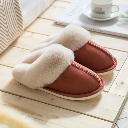 Slippers Vegan Faux Fur Upper Rubber Sole Indoor Outdoor Wear