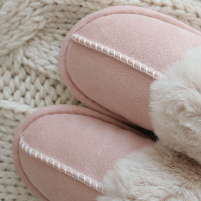 Slippers Vegan Faux Fur Upper Rubber Sole Indoor Outdoor Wear