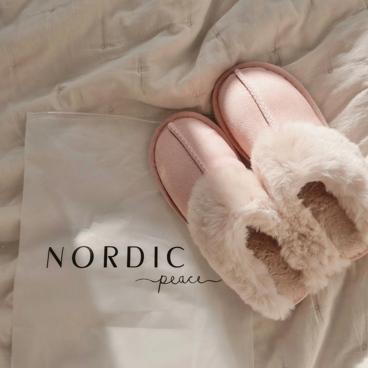 Slippers Vegan Faux Fur Upper Rubber Sole Indoor Outdoor Wear