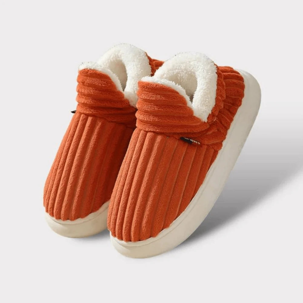 Slippers Vegan Fleece Lined Non-Slip Rubber Sole