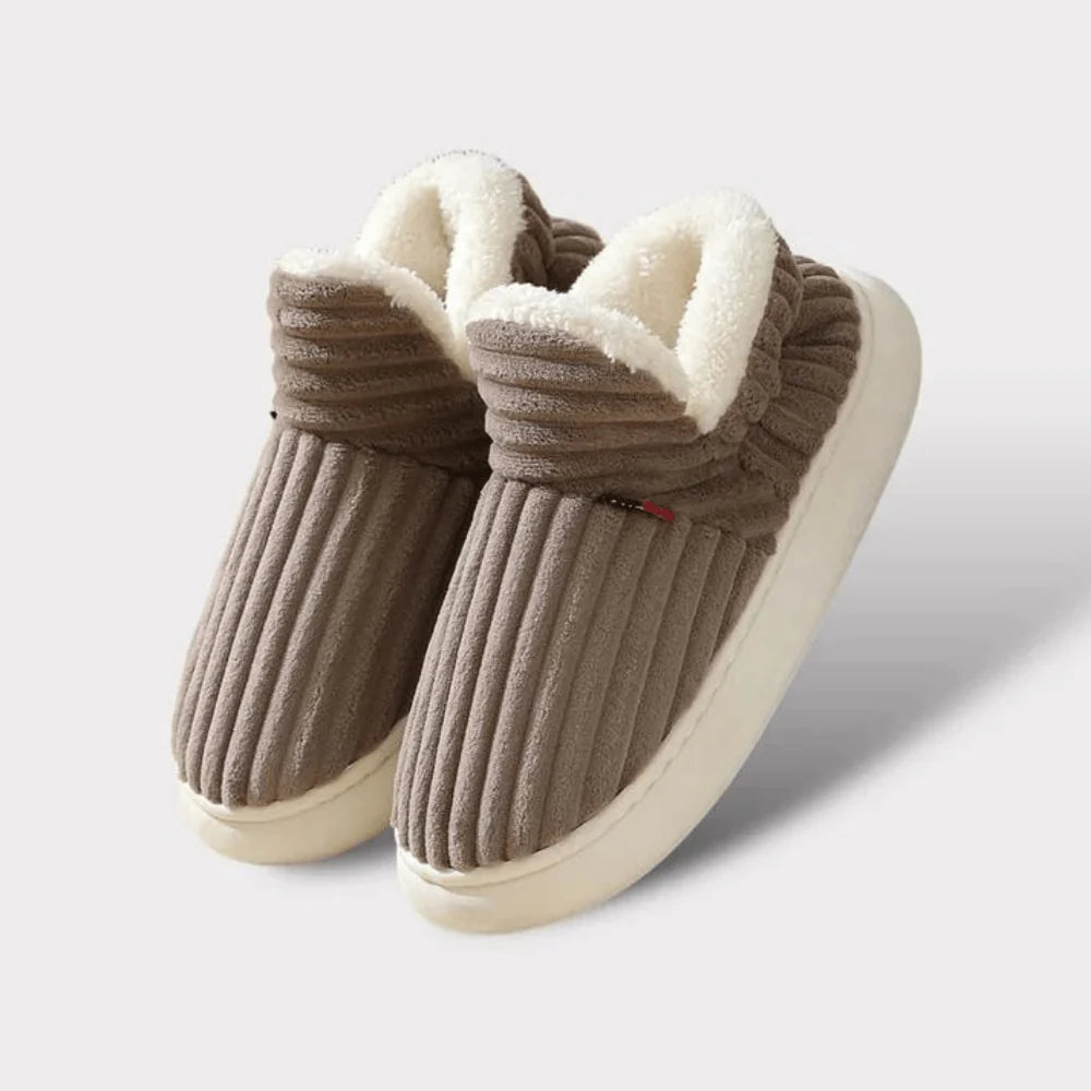Slippers Vegan Fleece Lined Non-Slip Rubber Sole