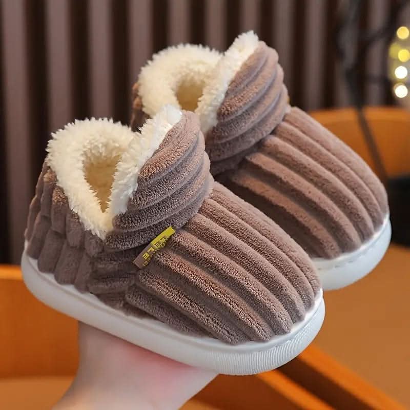 Slippers Vegan Fleece Lined Non-Slip Rubber Sole