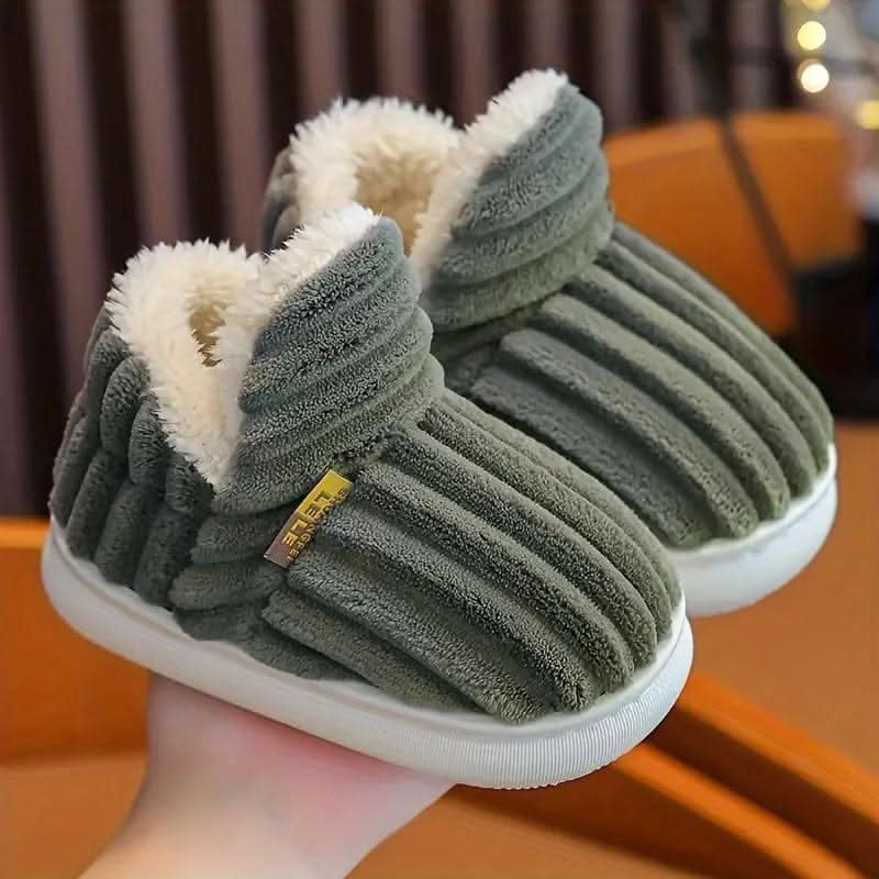 Slippers Vegan Fleece Lined Non-Slip Rubber Sole