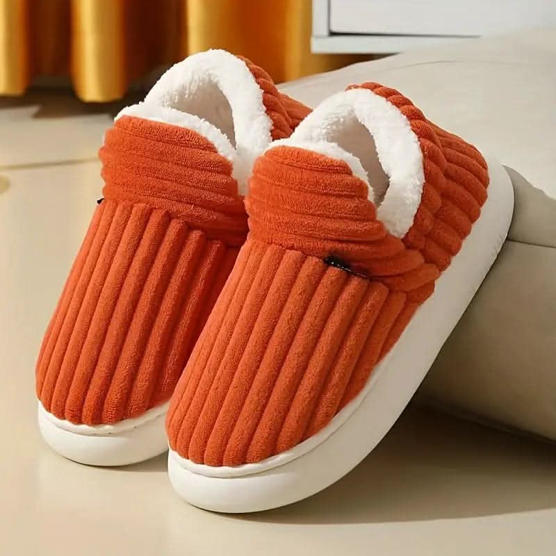 Slippers Vegan Fleece Lined Non-Slip Rubber Sole