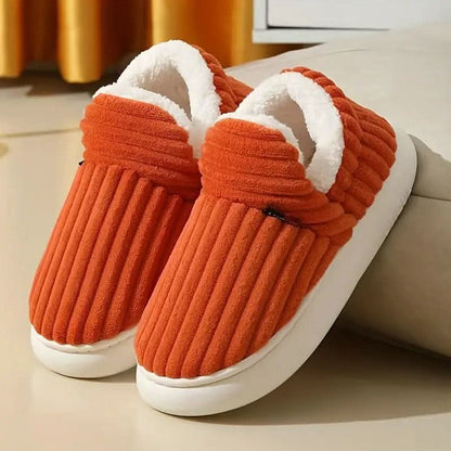 Slippers Vegan Fleece Lined Non-Slip Rubber Sole