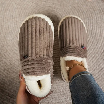 Slippers Vegan Fleece Lined Non-Slip Rubber Sole