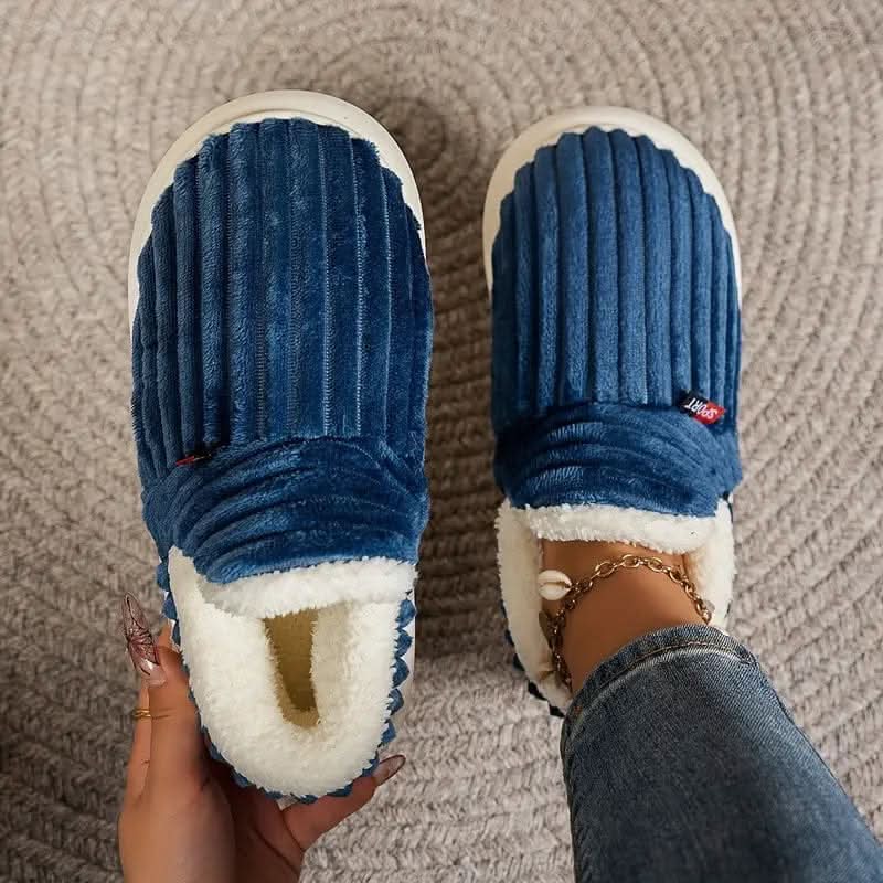 Slippers Vegan Fleece Lined Non-Slip Rubber Sole