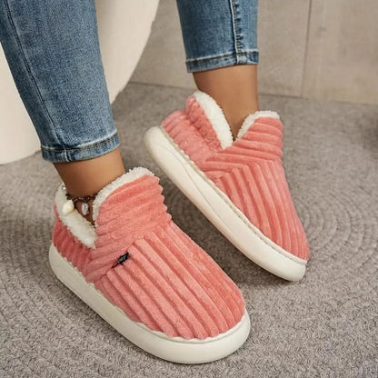 Slippers Vegan Fleece Lined Non-Slip Rubber Sole