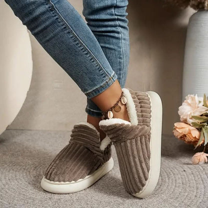 Slippers Vegan Fleece Lined Non-Slip Rubber Sole
