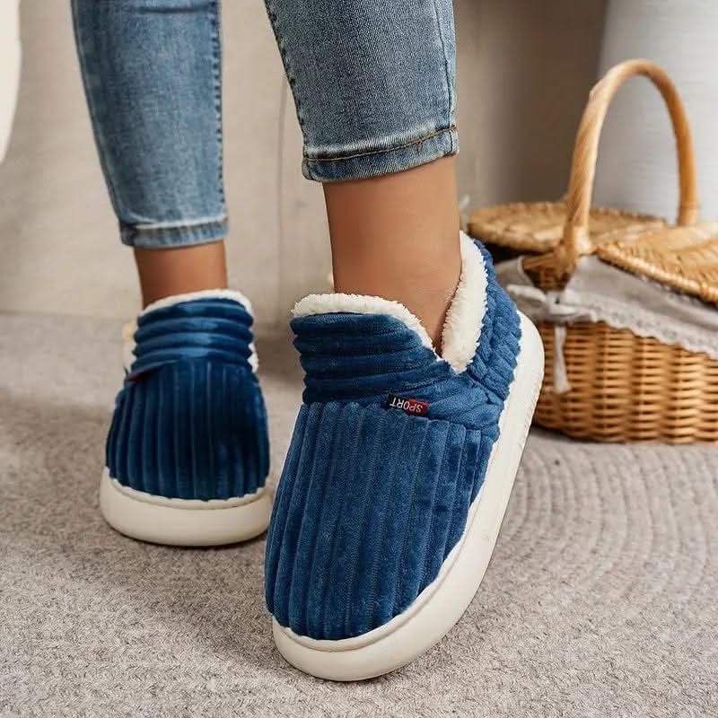 Slippers Vegan Fleece Lined Non-Slip Rubber Sole