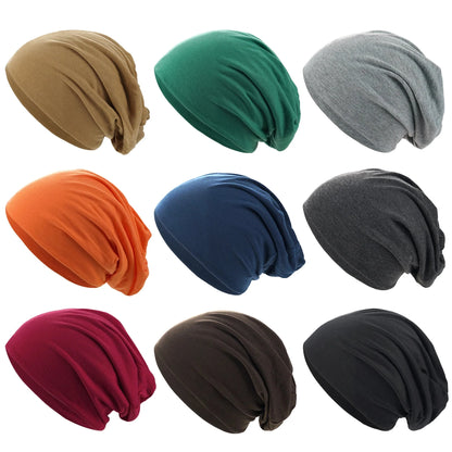 Slouch Beanie Cotton Blend Breathable Stretch Fit