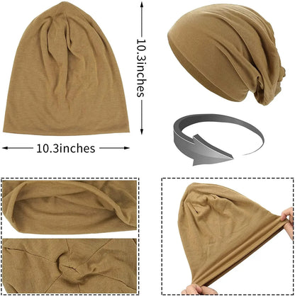 Slouch Beanie Cotton Blend Breathable Stretch Fit