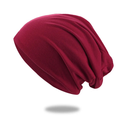 Slouch Beanie Cotton Blend Breathable Stretch Fit