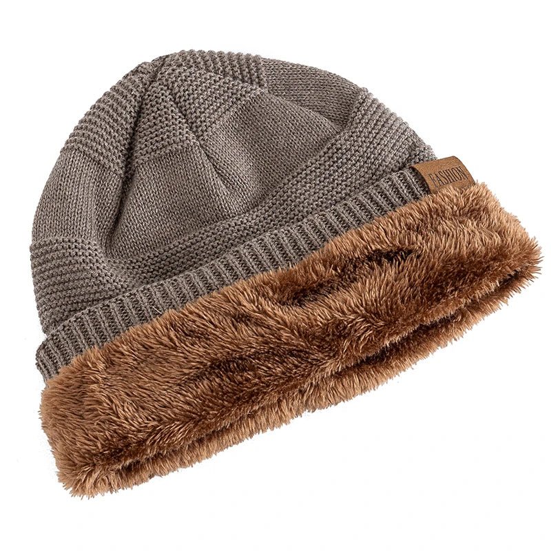 Slouchy Beanie Fleece-Lined Ribbed Cuff