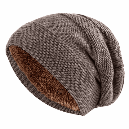 Slouchy Beanie Fleece-Lined Ribbed Cuff