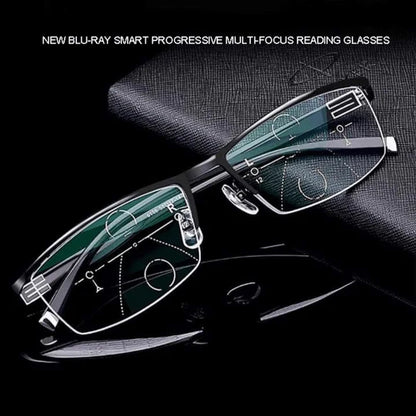 Smart Progressive Glasses with Auto Vision Adaptation & Blue Light Shield