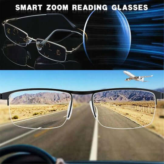 Smart Progressive Glasses with Auto Vision Adaptation & Blue Light Shield