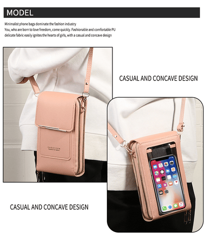 Smartphone Crossbody Bag Waterproof Touchscreen Window Anti-Theft