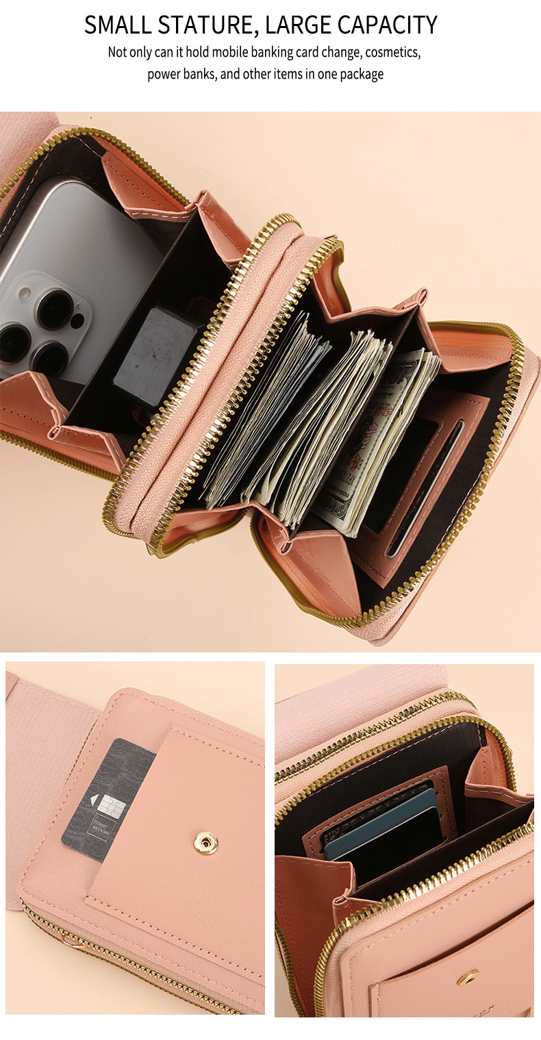 Smartphone Crossbody Bag Waterproof Touchscreen Window Anti-Theft
