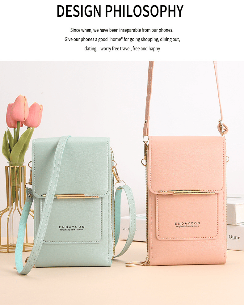 Smartphone Crossbody Bag Waterproof Touchscreen Window Anti-Theft
