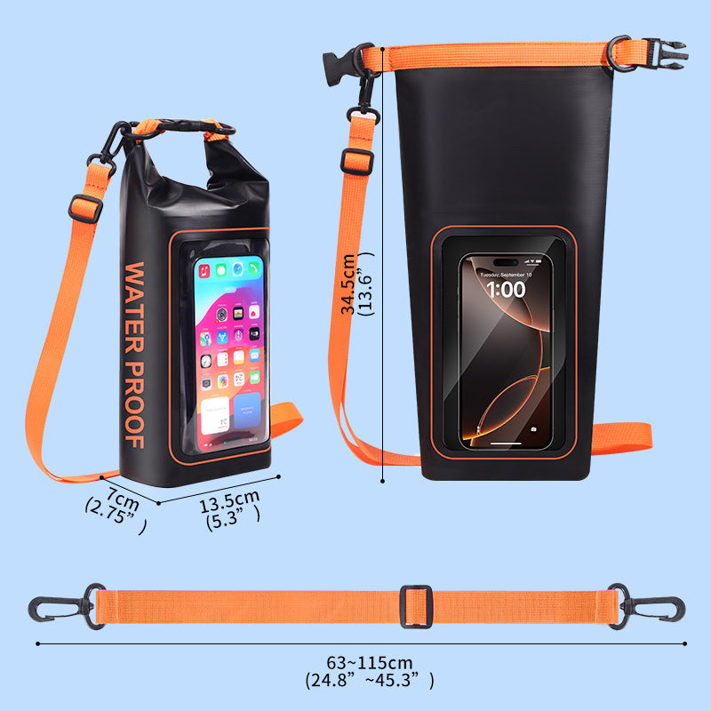 Smartphone Pouch Waterproof Clear Touchscreen Roll-Top Seal