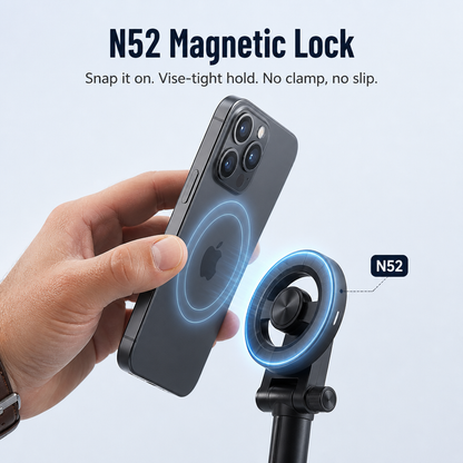 Smartphone Tripod Magnetic Mount Four-Leg Stability Bluetooth Remote
