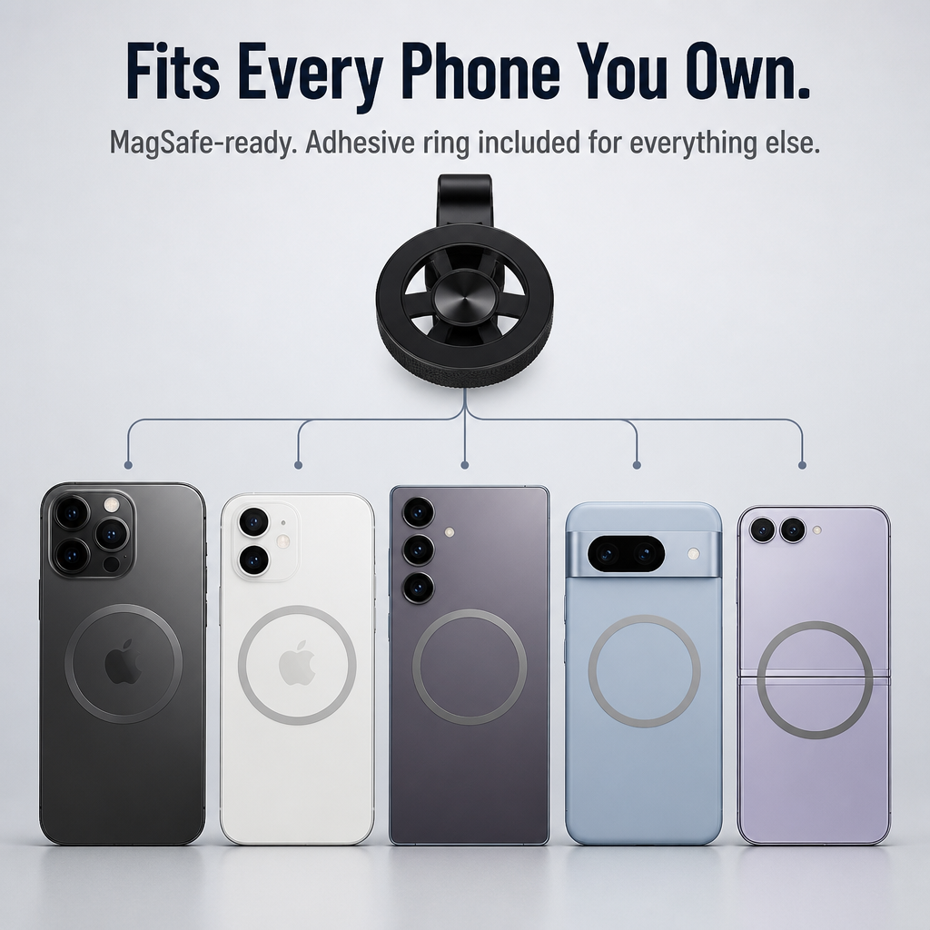 Smartphone Tripod Magnetic Mount Four-Leg Stability Bluetooth Remote