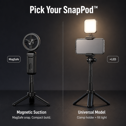 Smartphone Tripod Magnetic Mount Four-Leg Stability Bluetooth Remote