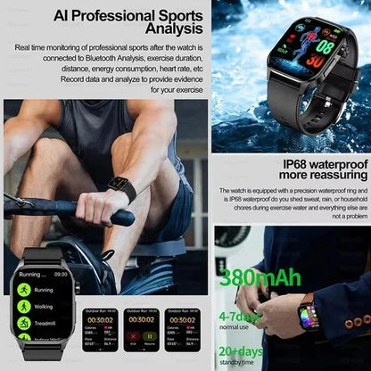 Smartwatch 2.04-Inch AMOLED Display Bluetooth Calling SOS Alert