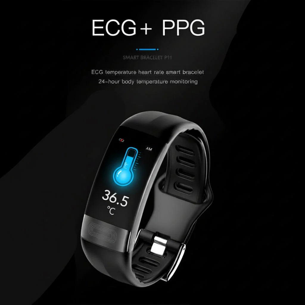 Smartwatch ECG Heart Rate & Blood Pressure Monitoring IP67 Water-Resistant