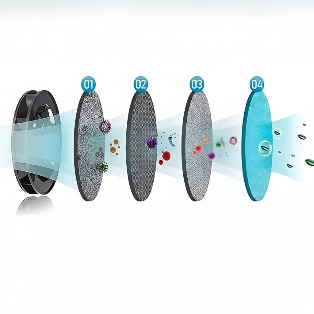 Smokeless Ashtray Four-Layer Magnetic Filter Three-Speed Fan