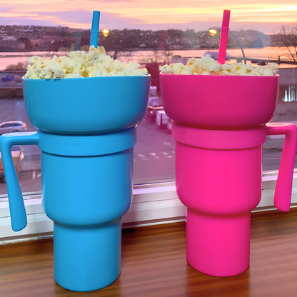 Snack & Drink Cup Dual Compartment 1L Capacity