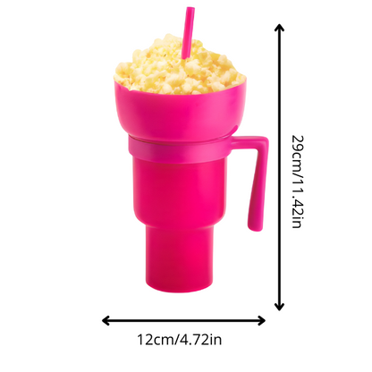 Snack & Drink Cup Dual-Compartment 34 Fl Oz
