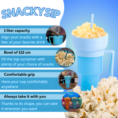 Snack & Drink Cup Dual-Compartment 34 Fl Oz
