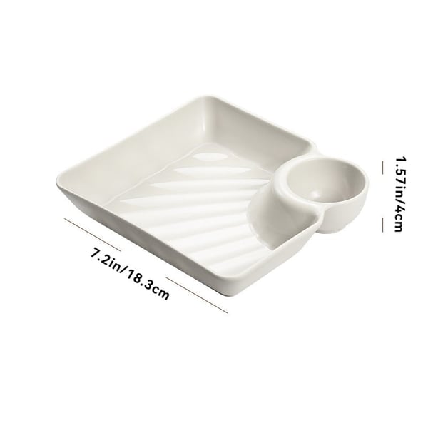 Snack Serving Plate Integrated Sauce Compartment Stackable Non-Toxic Plastic