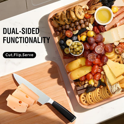 Snack Tray Bamboo Divided Clear Lid & Locking Clips