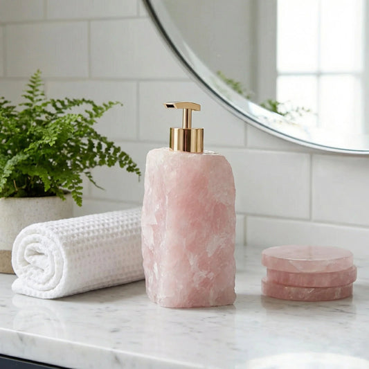 Soap Dispenser Natural Crystal Gold Pump