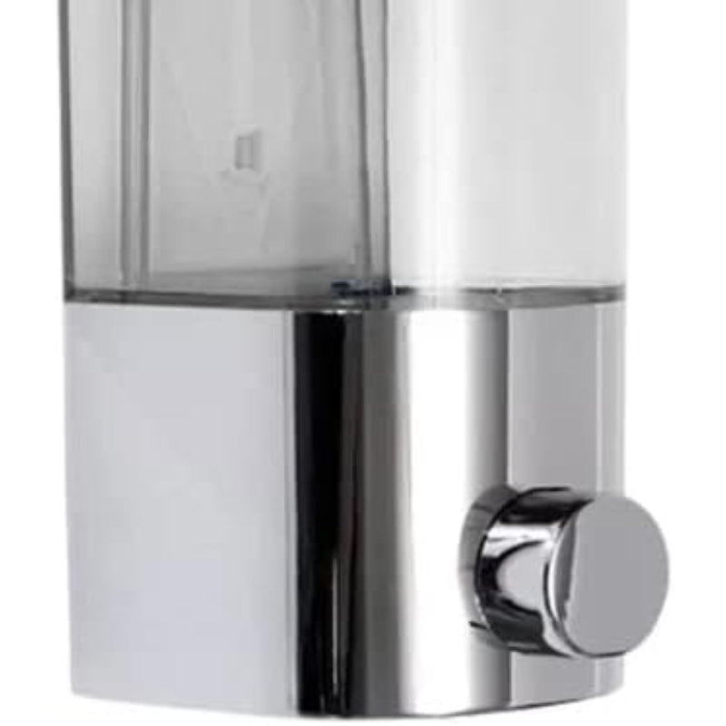 Soap Dispenser Wall-Mounted Chrome Finish Transparent Window