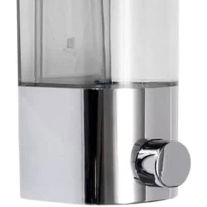 Soap Dispenser Wall-Mounted Chrome Finish Transparent Window