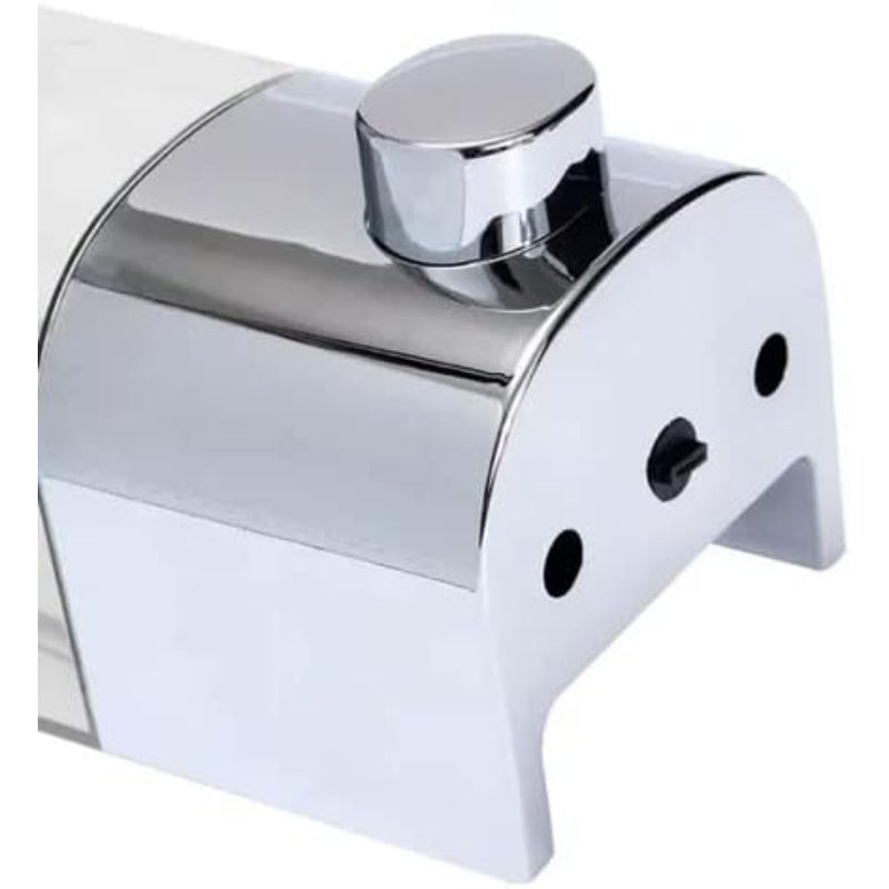 Soap Dispenser Wall-Mounted Chrome Finish Transparent Window