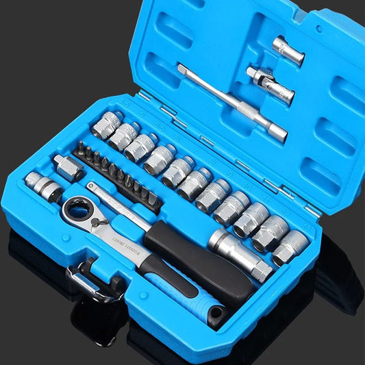 Socket Wrench Set Bidirectional Ratchet Chrome Vanadium Steel