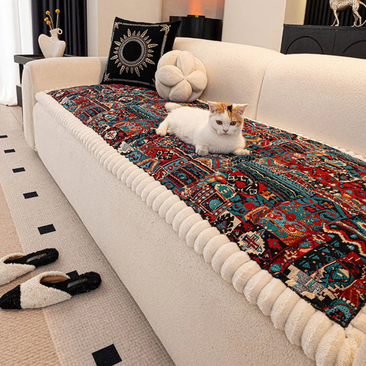 Sofa Cover Boho Embossed Microfiber