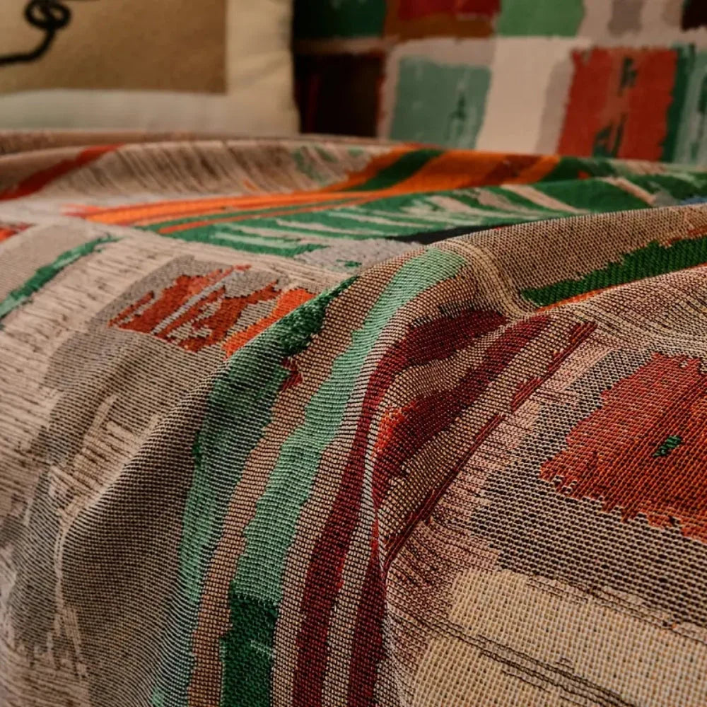 Sofa Cover Boho Geometric Microfiber Non-Slip Backing