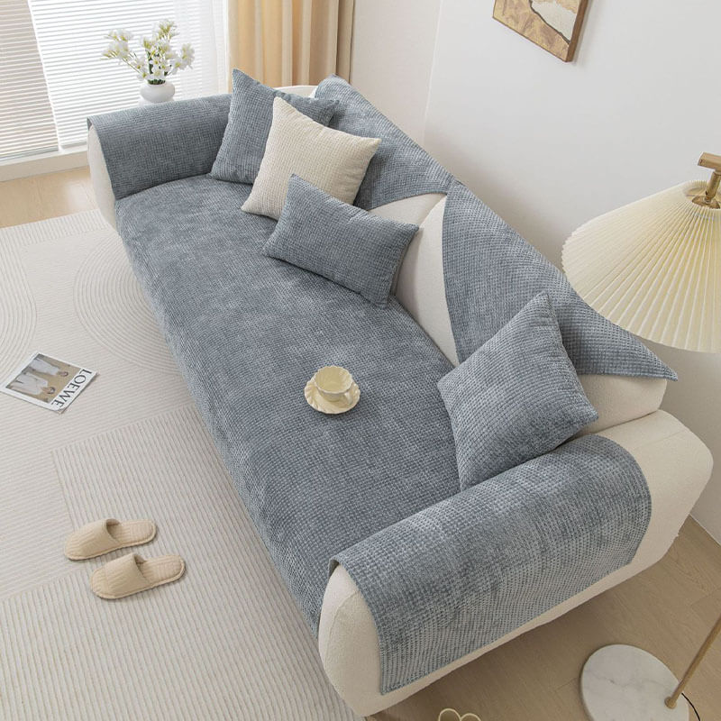 Sofa Cover Chenille Waffle Weave Non-Slip Machine-Washable